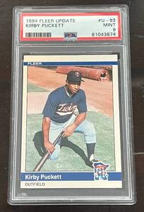 lot 1A image: Kirby Puckett RC PSA 9 Mint 1984 Fleer Update #U-93 Rookie Minnesota Twins Baseball Card