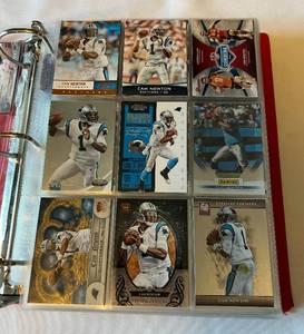 lot 69C image: Larg2 Football Binder 250 Cards - Rookie, Die Cuts, Inserts - All Cam Newton, Sammy Watkins, Harrison Smith, Thomas Rawls