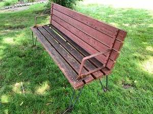 lot 70 image: Cast Iron and Wood Bench A