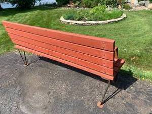 lot 71 image: Cast Iron and Wood Bench B