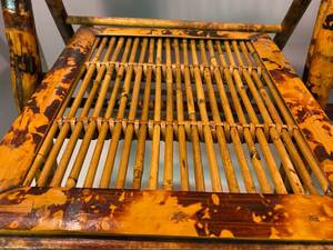 lot 135 image: Vintage Bamboo Folding Chair, 2 step folding stool