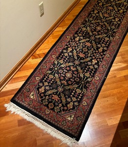lot 17 image: Hand Knotted Wool Runner  Hand Knotted Wool Hallway Rug  Runner