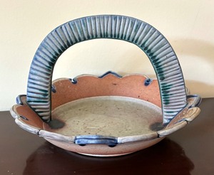 lot 96 image: Amazing Artisan Made Pottery Platter and Basket Bowl