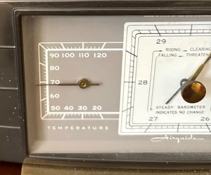 lot 133 image: Vintage Airguide Thermometer, Barometer and Relative Humidity Gauge