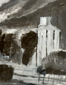 lot 139 image: Framed Original Black and White Drawing