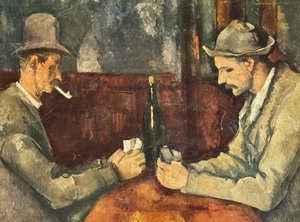 lot 152 image: Vintage Card Players Wooden Print by Paul Cezanne
