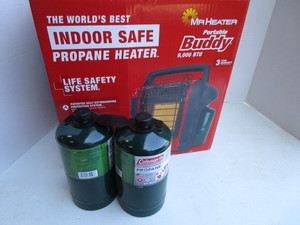 New Mr Heater Buddy, Two Coleman Tanks