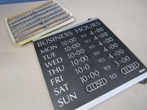 Business Hours Sign, Extra Letters