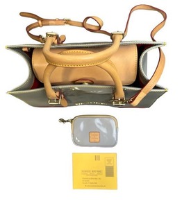Dooney & Bourke Gray Patent Leather Janine Satchel (LY26C-GY) (12.5 W x 7 D x 9 T) & Coin Purse