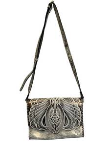 Patricia Nash Gracchi Leather Shoulder Bag (Style P521244 - Natural White) (11 W x 2.5 D x 8 T)
