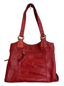 CHI Carlos Falchi Red Leather PurseHandbag (14 x 5.5 D x 11 T)