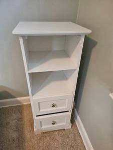 lot 95 image: Petite White Cubby Nightstand