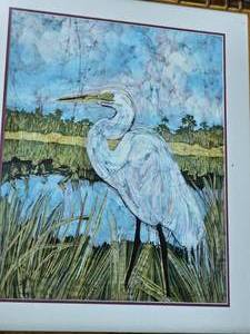 lot 20 image: Expressionist White Egret Signed & Numbered 9100 by Guess