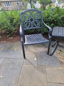 lot 12 image: Hendrickson Herringbone Black Patio 3 Piece Conversation Set  2 Armchairs  1 Side Table