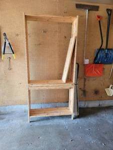 lot 71 image: Raw Pine Veneer 5 Shelf Book Case