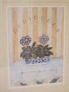lot 89 image: Dainty Fine Art Decor Botanical Print Pair - Hydrangeas - Auricalas