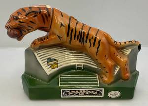 1973 EZRA BROOKS Tiger With Stadium Decanter Bottle