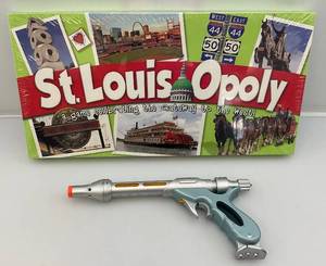 Toy Lazer Gun And St. Louisopoly (Factory Sealed) Great Gift For Those You Know Who Are From St. Louis