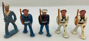 Vintage 1950s-60s Barclay Pod Foot Metal Soldiers & More