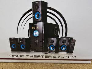 beFree 5.1 Channel Surround Sounds BT Speaker System Model BFS-500 Home Theater System - Black  Blue