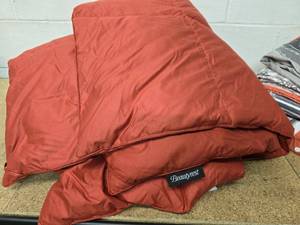 Beautyrest comforter fleatherdown and set of flannel sheets (no size tags but guessing they are Queen size)