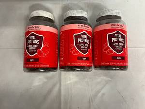 3 Bottles of Vital Proteins Apple Cider Vinegar Gummies