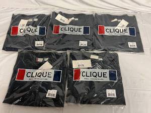 5 Blue Clique Polo Shirts - XXL