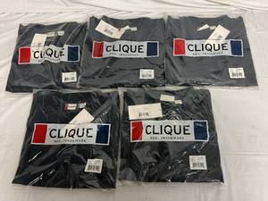 5 Blue Clique Polo Shirts - XXL