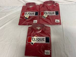 3 Red Clique Dress Shirts - Medium