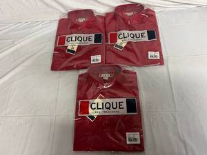 3 Red Clique Dress Shirts - Medium