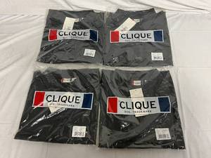 4 Gray Clique Polo Shirts - XL