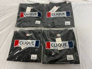 4 Gray Clique Polo Shirts - XL