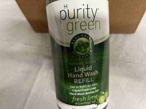 6 Bottles of Purity Green Liquid Hand Soap Refill - Fresh Lime