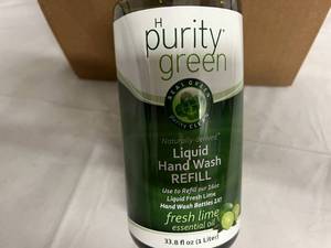 6 Bottles of Purity Green Liquid Hand Soap Refill - Fresh Lime