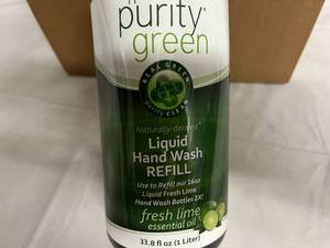 6 Bottles of Purity Green Liquid Hand Soap Refill - Fresh Lime