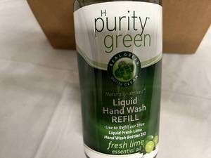 6 Bottles of Purity Green Liquid Hand Soap Refill - Fresh Lime