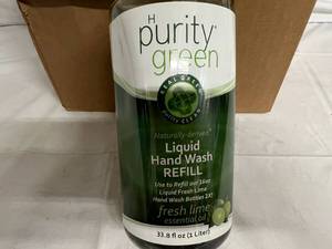 6 Bottles of Purity Green Liquid Hand Soap Refill - Fresh Lime