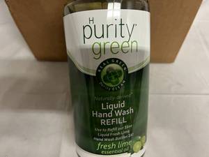 6 Bottles of Purity Green Liquid Hand Soap Refill - Fresh Lime