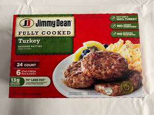 F. 24ct Jimmy Dean Turkey Sausage Patties