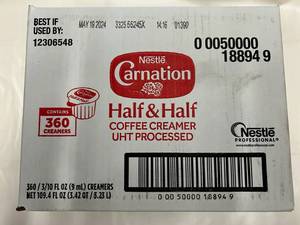 360x Carnation Half & Half Coffee Creamer
