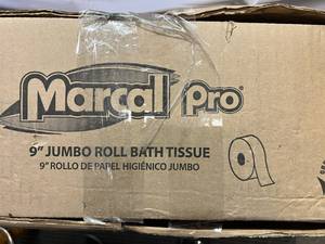 12 Jumbo Rolls Bath Tissue-Marcal Pro
