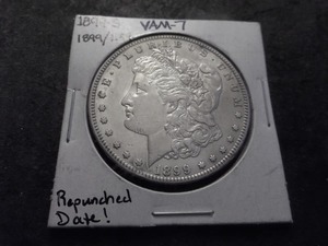 1899 S Morgan Silver Dollar Vam 7 Repunched Date