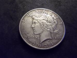 1934 Large D Peace Silver Dollar