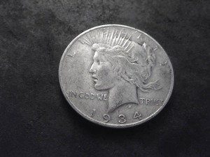 1934 Small D Peace Silver Dollar