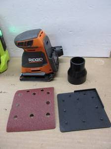 lot 25 image: RIGID 18-Volt OCTANE Cordless Brushless 3-Speed 14 Sheet Sander USED, TESTED, WORKS