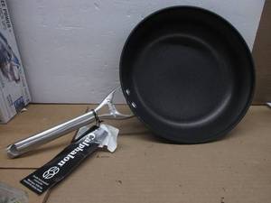 lot 34 image: Calphalon Contemporary Hard-Anodized Aluminum Nonstick Cookware, Omelette Pan, 12-Inch, Black SCRATCHES, DENTED A BIT, NEW