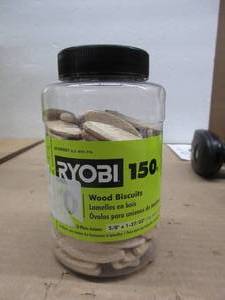 lot 44 image: RYOBI #00 FSC Wood Biscuits (150-Piece) NEW
