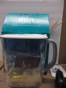 lot 45 image: PUR PLUS 11-Cup Water Filter Pitcher with 1 Lead-Reducing PUR , Dishwasher Safe, Powerful Filtration, Filter Change Indicator Light, White, PPT111W SLIGHTLY USED
