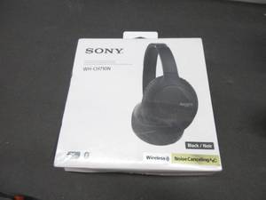 lot 67 image: Sony Noise Cancelling Headphones WHCH710N Wireless Bluetooth Over the Ear Headset with Mic for Phone-Call, Black DAMAGED BOX, NEW
