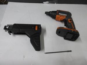lot 116 image: RIDGID 18-Volt Cordless Brushless Drywall Screwdriver MISSING Collated Attachment (Tool-Only) TESTED, WORKS, USED